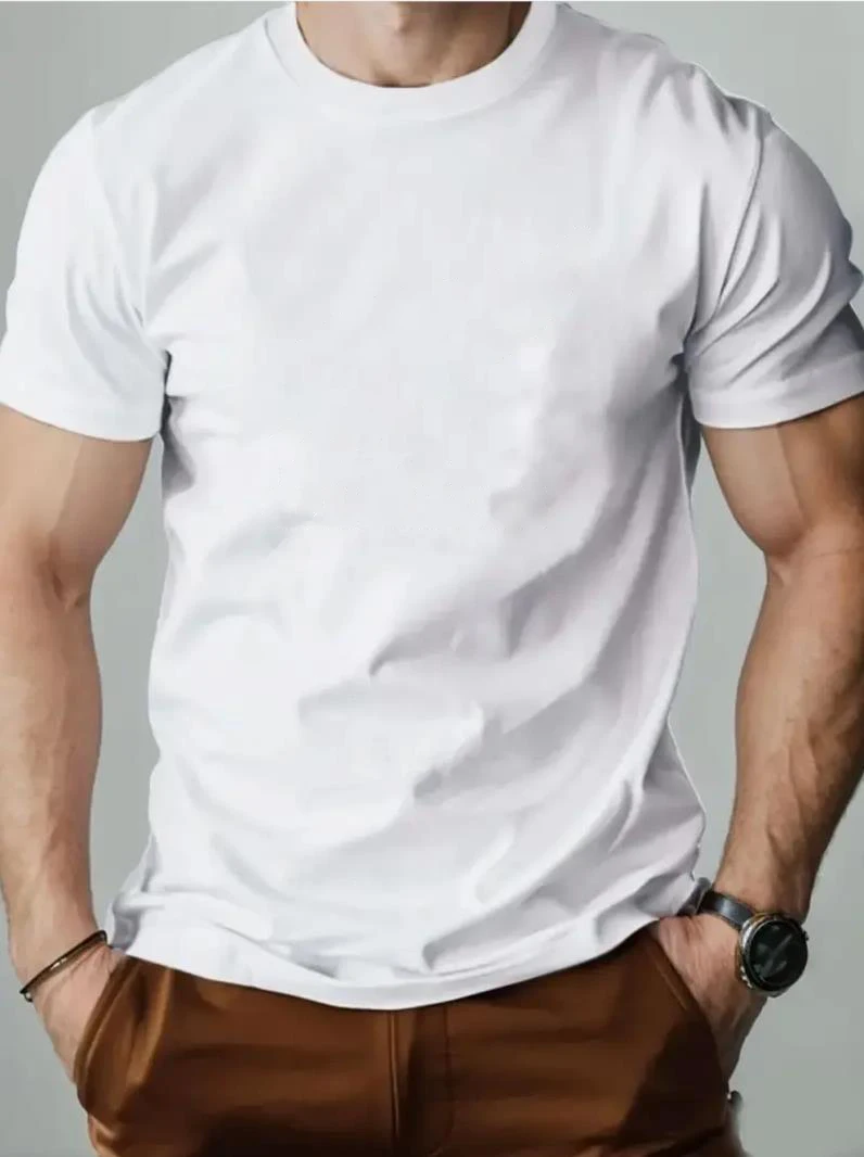 Summer washed T-shirts for men and women, pure cotton round neck, Korean style, casual short-sleeved T-shirts