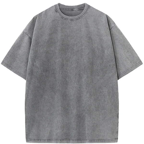Summer Washed T shirt for Men Women Cotton Loose O-Neck Oversized Tee Men's Korean  Tops Casual Vintage Short Sleeve T-shirt - Image 3