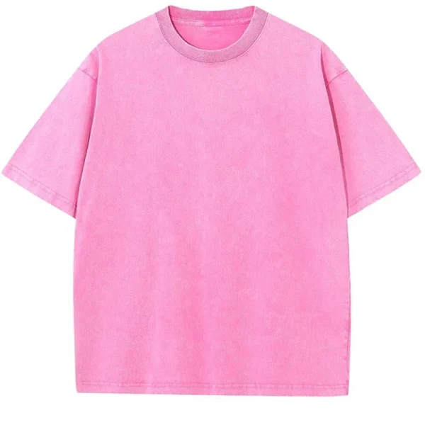 Summer Washed T shirt for Men Women Cotton Loose O-Neck Oversized Tee Men's Korean  Tops Casual Vintage Short Sleeve T-shirt - Image 5