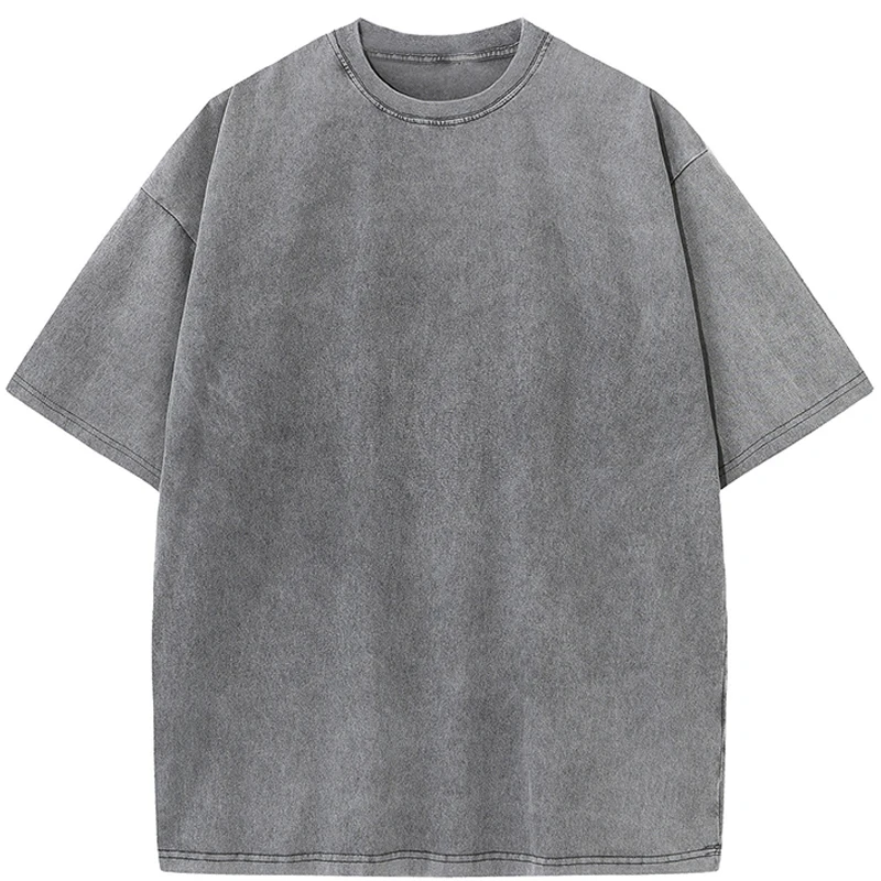 Summer Washed T shirt for Men Women Cotton Loose O-Neck Oversized Tee Men's Korean  Tops Casual Vintage Short Sleeve T-shirt