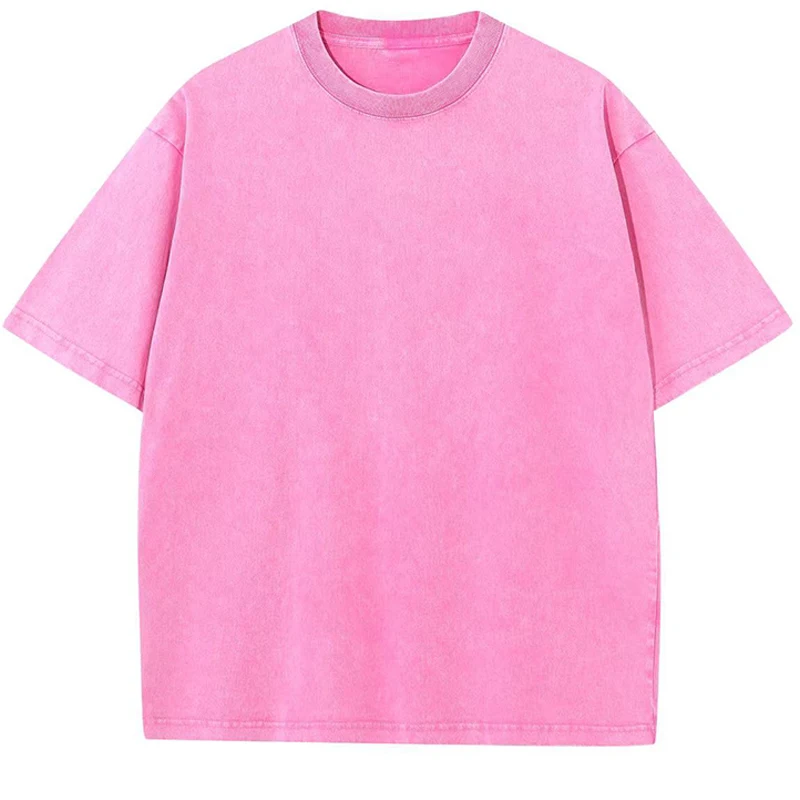 Summer Washed T shirt for Men Women Cotton Loose O-Neck Oversized Tee Men's Korean  Tops Casual Vintage Short Sleeve T-shirt