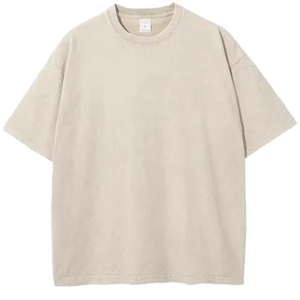 Summer Washed T shirt for Men Women Cotton Loose O-Neck Oversized Tee Men's Korean  Tops Casual Vintage Short Sleeve T-shirt - Image 2