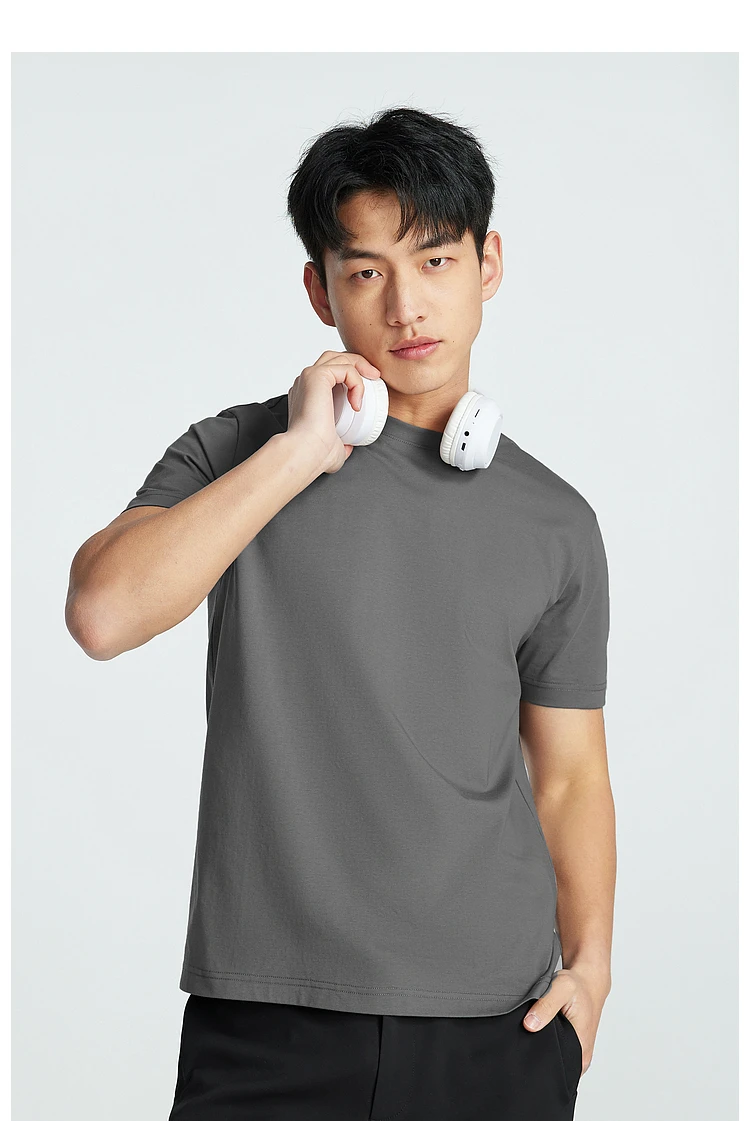 Metersbonwe 24 Summer New Air Drying Fit T-Shirt For Men, Round Neck Solid Color Basic Pullover Half-Sleeved Tee, Brand Tops