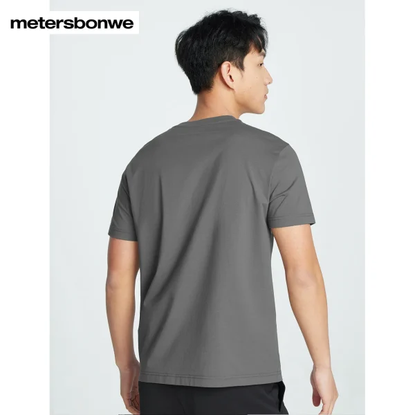 Metersbonwe 24 Summer New Air Drying Fit T-Shirt For Men, Round Neck Solid Color Basic Pullover Half-Sleeved Tee, Brand Tops - Image 2