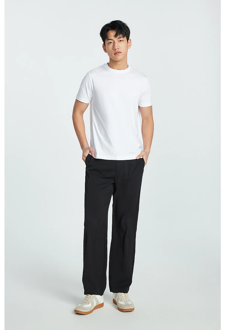 Metersbonwe 24 Summer New Air Drying Fit T-Shirt For Men, Round Neck Solid Color Basic Pullover Half-Sleeved Tee, Brand Tops
