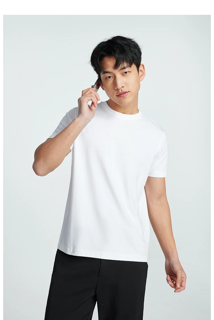 Metersbonwe 24 Summer New Air Drying Fit T-Shirt For Men, Round Neck Solid Color Basic Pullover Half-Sleeved Tee, Brand Tops