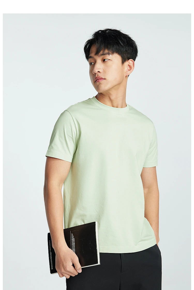 Metersbonwe 24 Summer New Air Drying Fit T-Shirt For Men, Round Neck Solid Color Basic Pullover Half-Sleeved Tee, Brand Tops