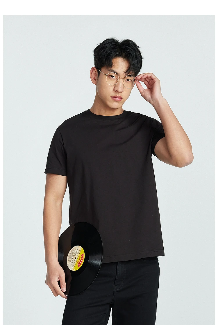 Metersbonwe 24 Summer New Air Drying Fit T-Shirt For Men, Round Neck Solid Color Basic Pullover Half-Sleeved Tee, Brand Tops