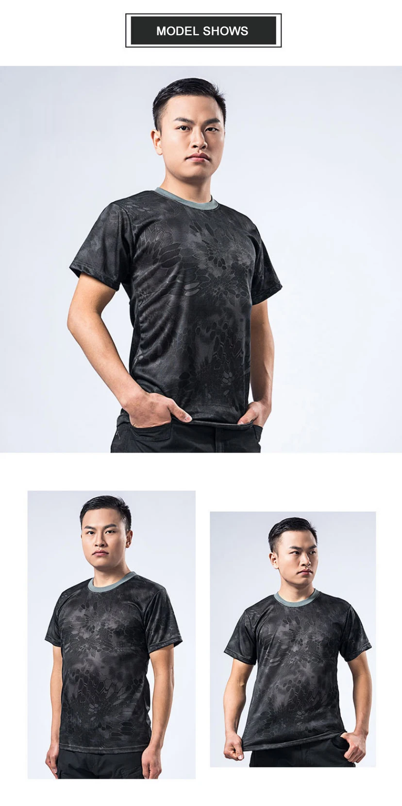Men Casual Tactical T Shirts Short Sleeve Camouflage T-Shirt Quick Dry Outdoor Gym Top Tees Cargo T Shirt Male Clothing