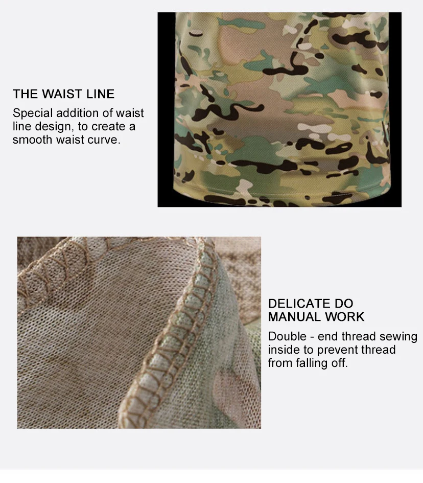 Men Casual Tactical T Shirts Short Sleeve Camouflage T-Shirt Quick Dry Outdoor Gym Top Tees Cargo T Shirt Male Clothing