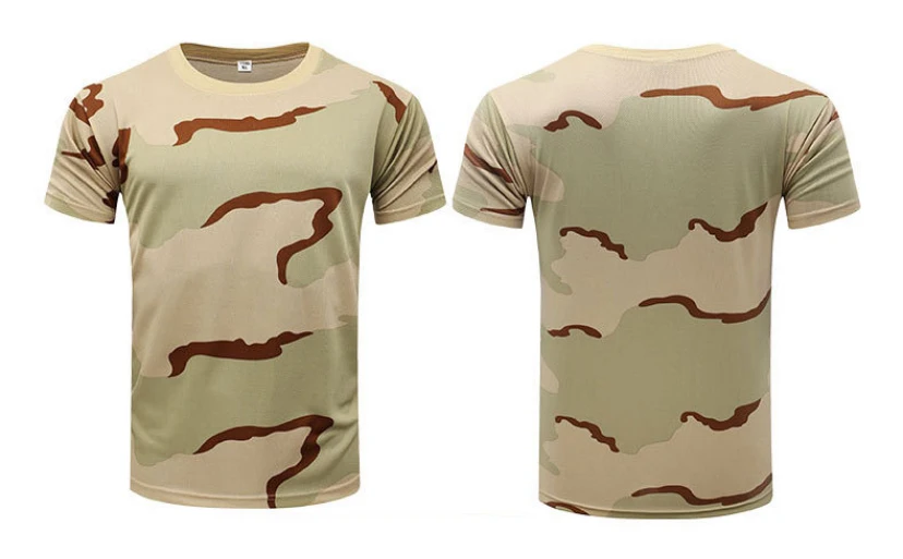 Men Casual Tactical T Shirts Short Sleeve Camouflage T-Shirt Quick Dry Outdoor Gym Top Tees Cargo T Shirt Male Clothing