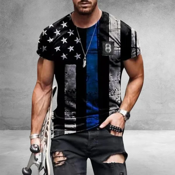SHUJIN Men's Vintage Oversized Short Sleeve T Shirts 2021 Summer Harajuku Ethnic Style 3D Print O Collared Graphic T-Shirt - Image 4