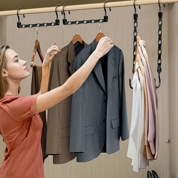 Multifunctional Magic Hook Hanger Space-saving 5 Holes Hanger Simple Folding Windproof Clothes Hanger Apartments Dorms Home - Image 4