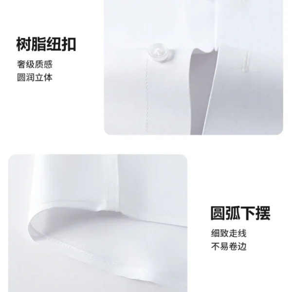 Pop Spring And Autumn New Men's High-end Professional Wear Three-proof Long-sleeved Shirts No-iron Anti-wrinkle Business Formal - Image 6