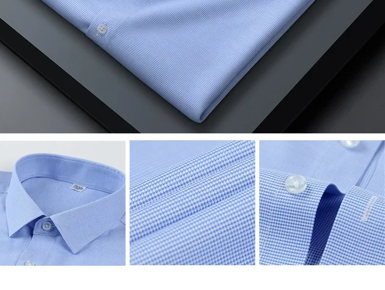Pop Spring And Autumn New Men's High-end Professional Wear Three-proof Long-sleeved Shirts No-iron Anti-wrinkle Business Formal