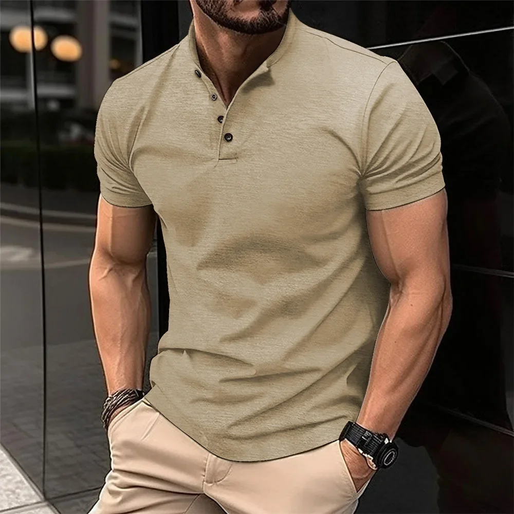LIBIELIY Summer Mens Casual Polo Shirt Henley Collar Solid Color Short Sleeve Polos Men Short Sleeve Tops Tees Anti Piling T Shi LIBIELIY Summer Mens Casual Polo Shirt Henley Collar Solid Color Short Sleeve Polos Men Short Sleeve Tops Tees Anti Piling T Shi
