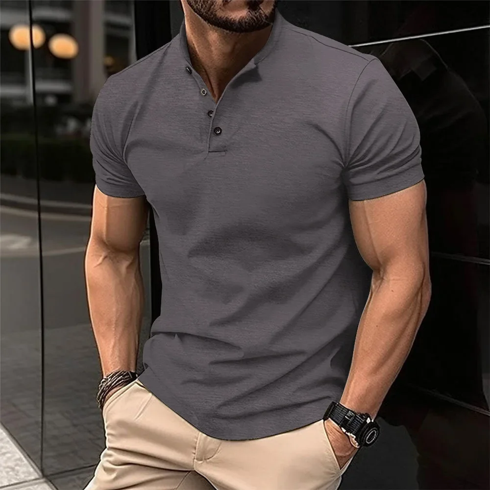 LIBIELIY Summer Mens Casual Polo Shirt Henley Collar Solid Color Short Sleeve Polos Men Short Sleeve Tops Tees Anti Piling T Shi LIBIELIY Summer Mens Casual Polo Shirt Henley Collar Solid Color Short Sleeve Polos Men Short Sleeve Tops Tees Anti Piling T Shi