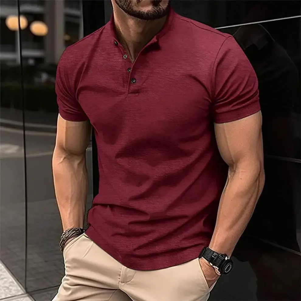 LIBIELIY Summer Mens Casual Polo Shirt Henley Collar Solid Color Short Sleeve Polos Men Short Sleeve Tops Tees Anti Piling T Shi LIBIELIY Summer Mens Casual Polo Shirt Henley Collar Solid Color Short Sleeve Polos Men Short Sleeve Tops Tees Anti Piling T Shi