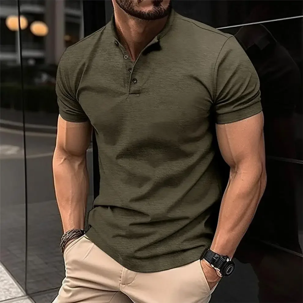 LIBIELIY Summer Mens Casual Polo Shirt Henley Collar Solid Color Short Sleeve Polos Men Short Sleeve Tops Tees Anti Piling T Shi LIBIELIY Summer Mens Casual Polo Shirt Henley Collar Solid Color Short Sleeve Polos Men Short Sleeve Tops Tees Anti Piling T Shi