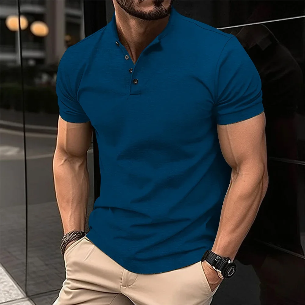 LIBIELIY Summer Mens Casual Polo Shirt Henley Collar Solid Color Short Sleeve Polos Men Short Sleeve Tops Tees Anti Piling T Shi LIBIELIY Summer Mens Casual Polo Shirt Henley Collar Solid Color Short Sleeve Polos Men Short Sleeve Tops Tees Anti Piling T Shi
