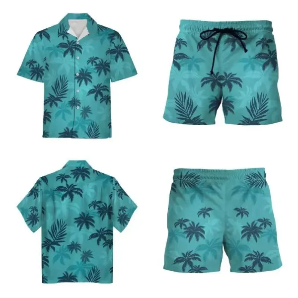 3D Digital Print Hawaiian Shirt Short Sleeve Summer Beach Casual Wear Vibrant Tropical Design Lightweight Comfortable Fabric