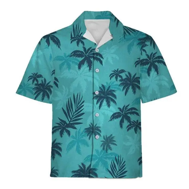 3D Digital Print Hawaiian Shirt Short Sleeve Summer Beach Casual Wear Vibrant Tropical Design Lightweight Comfortable Fabric