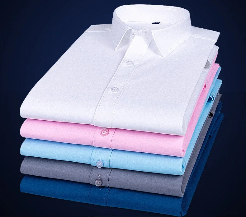 Pop Plus Size Super Fine Denier Bamboo Fiber Men's Shirt Solid Color Striped Business Attire Work Clothes Plus Size Men's Clothi Pop Plus Size Super Fine Denier Bamboo Fiber Men's Shirt Solid Color Striped Business Attire Work Clothes Plus Size Men's Clothi