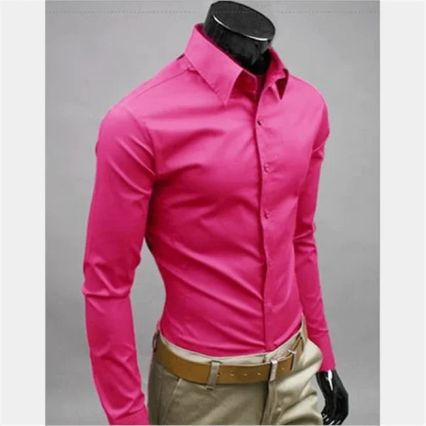 20 Color Quality Anti-Wrinkle Long Sleeve Turn-down Collar Men Shirt Business Fashion Casual Solid Gentry Camisa Masculina M-5XL - Image 4