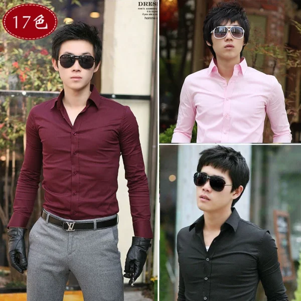 20 Color Quality Anti-Wrinkle Long Sleeve Turn-down Collar Men Shirt Business Fashion Casual Solid Gentry Camisa Masculina M-5XL - Image 3