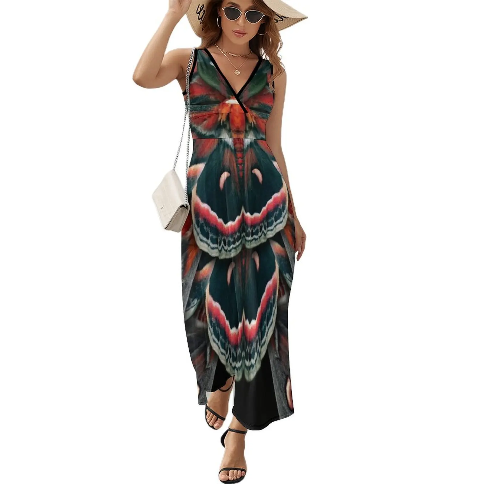 Cecropia Moth Mandala - Symmetrical Sleeveless Dress summer women's dress 2025 loose summer dress Cecropia Moth Mandala - Symmetrical Sleeveless Dress summer women's dress 2025 loose summer dress