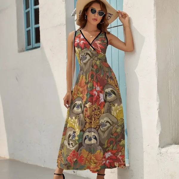 Because Sloths Autumn Sleeveless Dress long dress women Women's skirt loose summer dress - Image 2