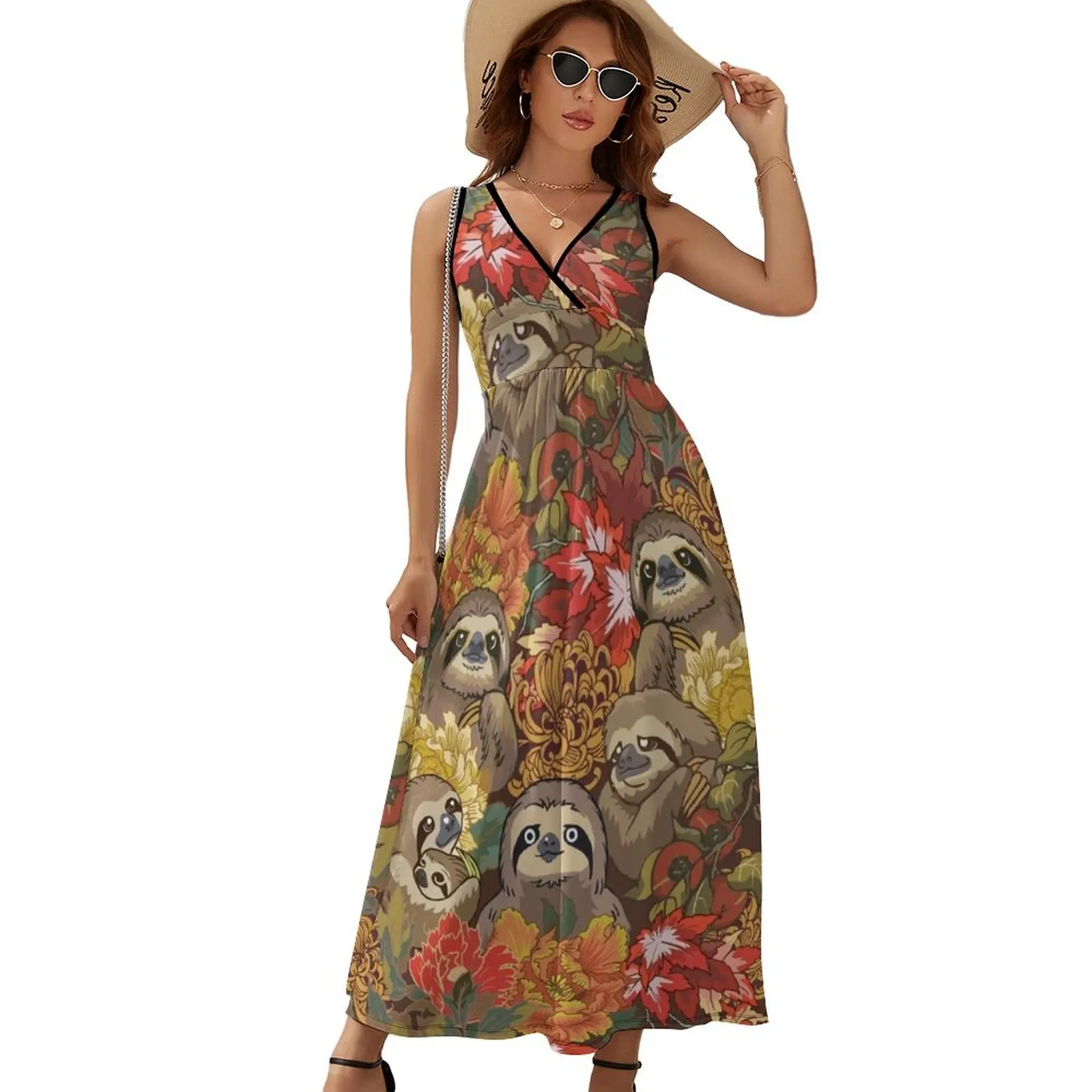 Because Sloths Autumn Sleeveless Dress long dress women Women's skirt loose summer dress