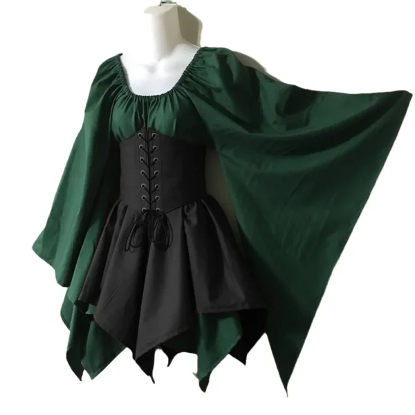 Middle Ages Dresses Horn Sleeve Long Sleeved Medieval Renaissance Dress High Waisted Casual Comfortable Autumn Winter Clothes - Image 5