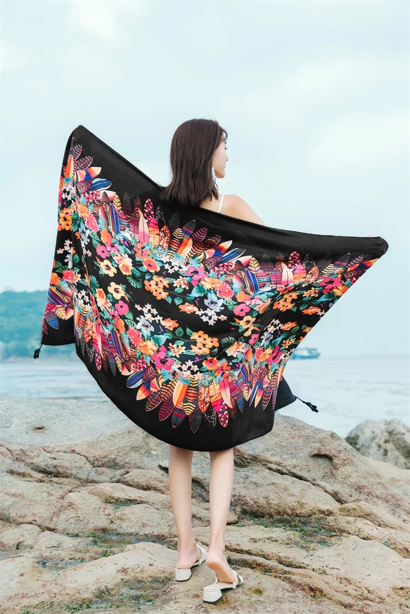 90x185cm Printing Process Twill Summer Suncare Beach Dress Bikini Sarong Wrap Scarf Women Brazilian Swimsuit Bathing Cover-ups 90x185cm Printing Process Twill Summer Suncare Beach Dress Bikini Sarong Wrap Scarf Women Brazilian Swimsuit Bathing Cover-ups