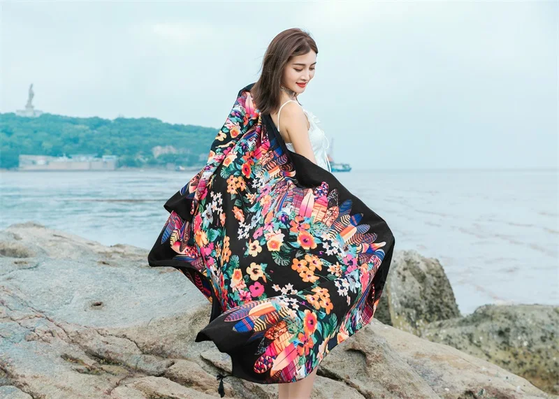 90x185cm Printing Process Twill Summer Suncare Beach Dress Bikini Sarong Wrap Scarf Women Brazilian Swimsuit Bathing Cover-ups 90x185cm Printing Process Twill Summer Suncare Beach Dress Bikini Sarong Wrap Scarf Women Brazilian Swimsuit Bathing Cover-ups