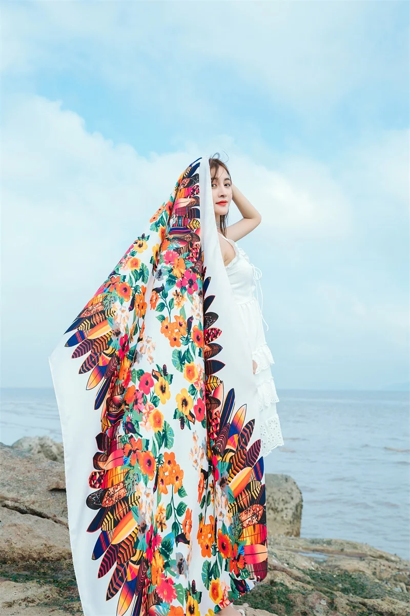 90x185cm Printing Process Twill Summer Suncare Beach Dress Bikini Sarong Wrap Scarf Women Brazilian Swimsuit Bathing Cover-ups 90x185cm Printing Process Twill Summer Suncare Beach Dress Bikini Sarong Wrap Scarf Women Brazilian Swimsuit Bathing Cover-ups