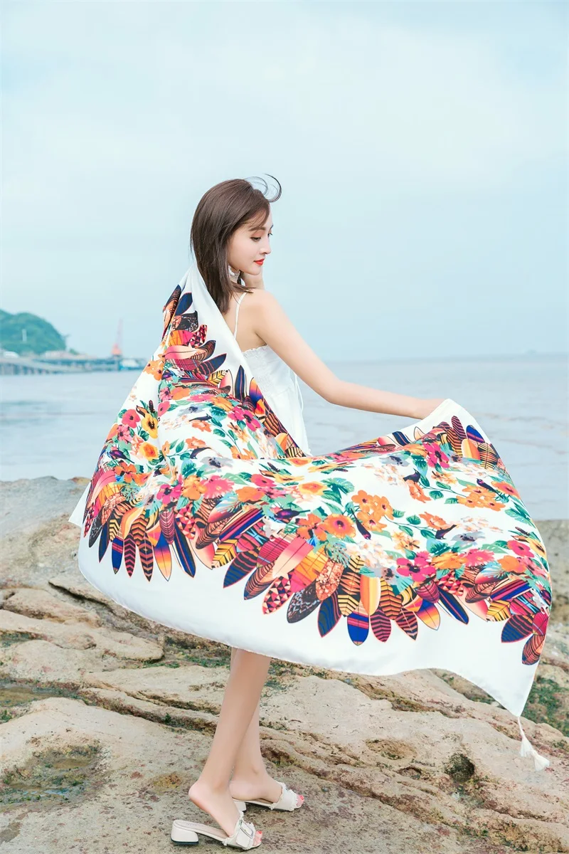 90x185cm Printing Process Twill Summer Suncare Beach Dress Bikini Sarong Wrap Scarf Women Brazilian Swimsuit Bathing Cover-ups 90x185cm Printing Process Twill Summer Suncare Beach Dress Bikini Sarong Wrap Scarf Women Brazilian Swimsuit Bathing Cover-ups