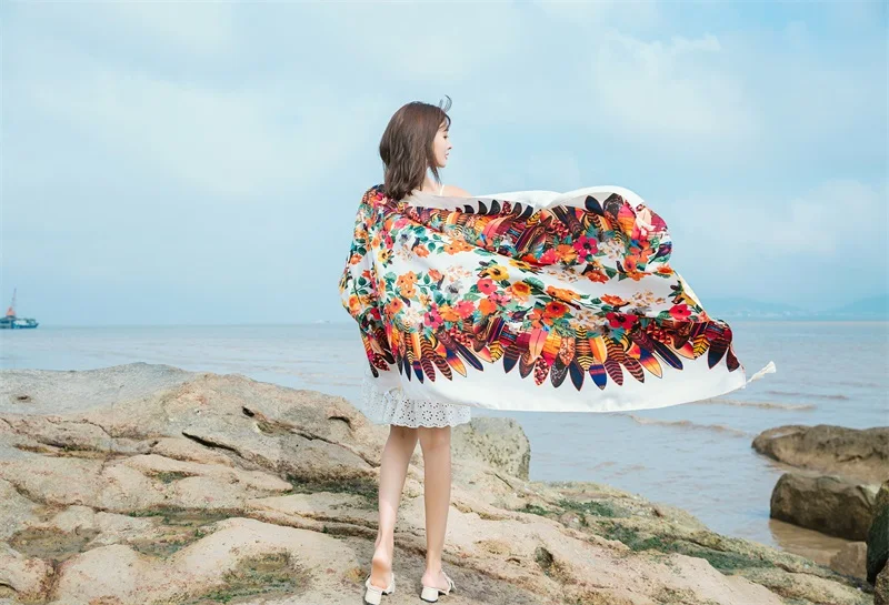 90x185cm Printing Process Twill Summer Suncare Beach Dress Bikini Sarong Wrap Scarf Women Brazilian Swimsuit Bathing Cover-ups 90x185cm Printing Process Twill Summer Suncare Beach Dress Bikini Sarong Wrap Scarf Women Brazilian Swimsuit Bathing Cover-ups