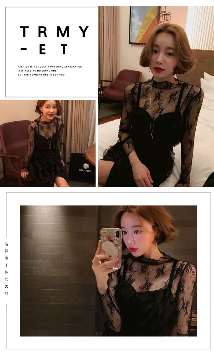 Summer Women Lace Floral Embroidery Blouses Shirt Ladies tops Sexy mesh Blouses Transparent Elegant See-through Black Shirt