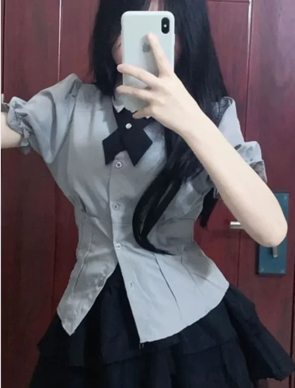 Sexy White Blouses Women Korean Fashion Shirt Chic Harajuku Preppy Elegant Female Japanese Casual JK Slim Y2k Blusas Cute Tops - Image 6