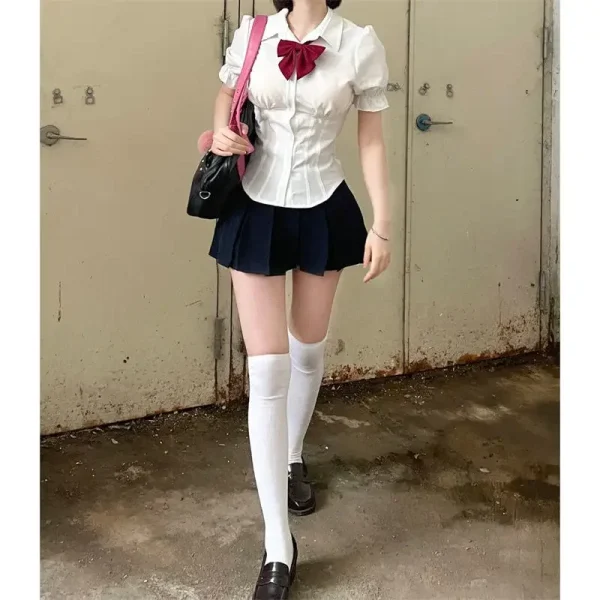 Sexy White Blouses Women Korean Fashion Shirt Chic Harajuku Preppy Elegant Female Japanese Casual JK Slim Y2k Blusas Cute Tops - Image 4