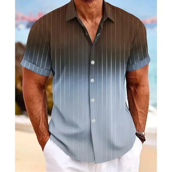 Pop Gradient Striped 3D Print Hawaiian Beach Shirts Men Women Casual Fashion Streetwear Short Sleeve Shirt Tops Blouse Man Cloth - Image 6