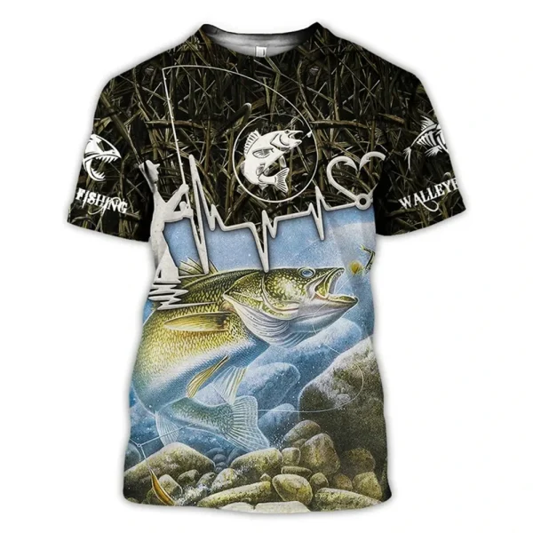 TShirts Outdoor Fishing 3D Print Streetwear Boys Girls Casual Fashion Oversized O-Neck TShirt  Harajuku Kids Tees Tops Clothes - Image 4