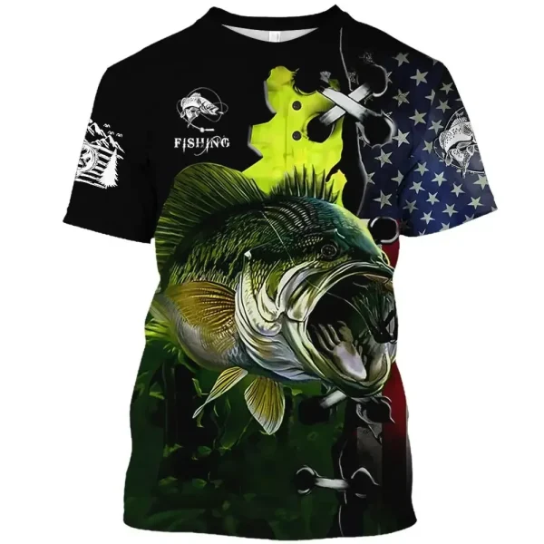 TShirts Outdoor Fishing 3D Print Streetwear Boys Girls Casual Fashion Oversized O-Neck TShirt  Harajuku Kids Tees Tops Clothes - Image 2