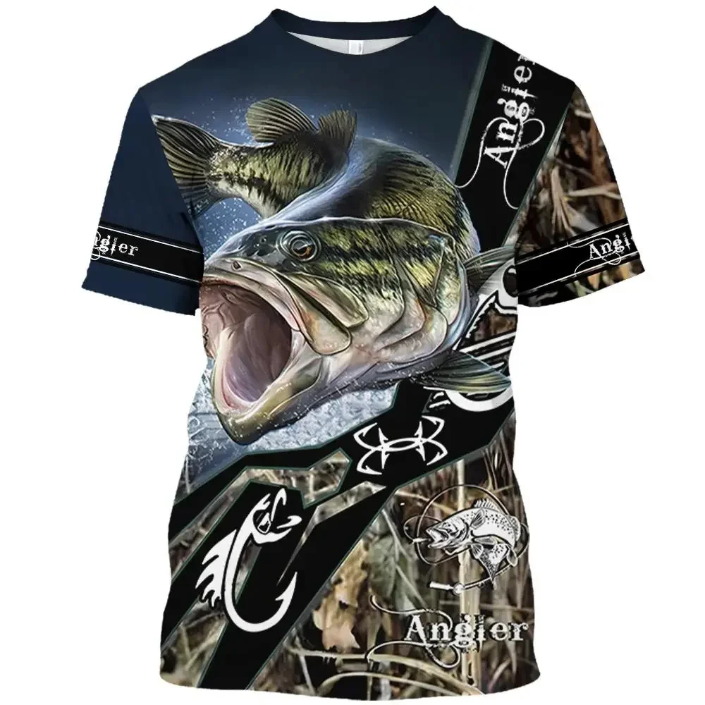 TShirts Outdoor Fishing 3D Print Streetwear Boys Girls Casual Fashion Oversized O-Neck TShirt  Harajuku Kids Tees Tops Clothes