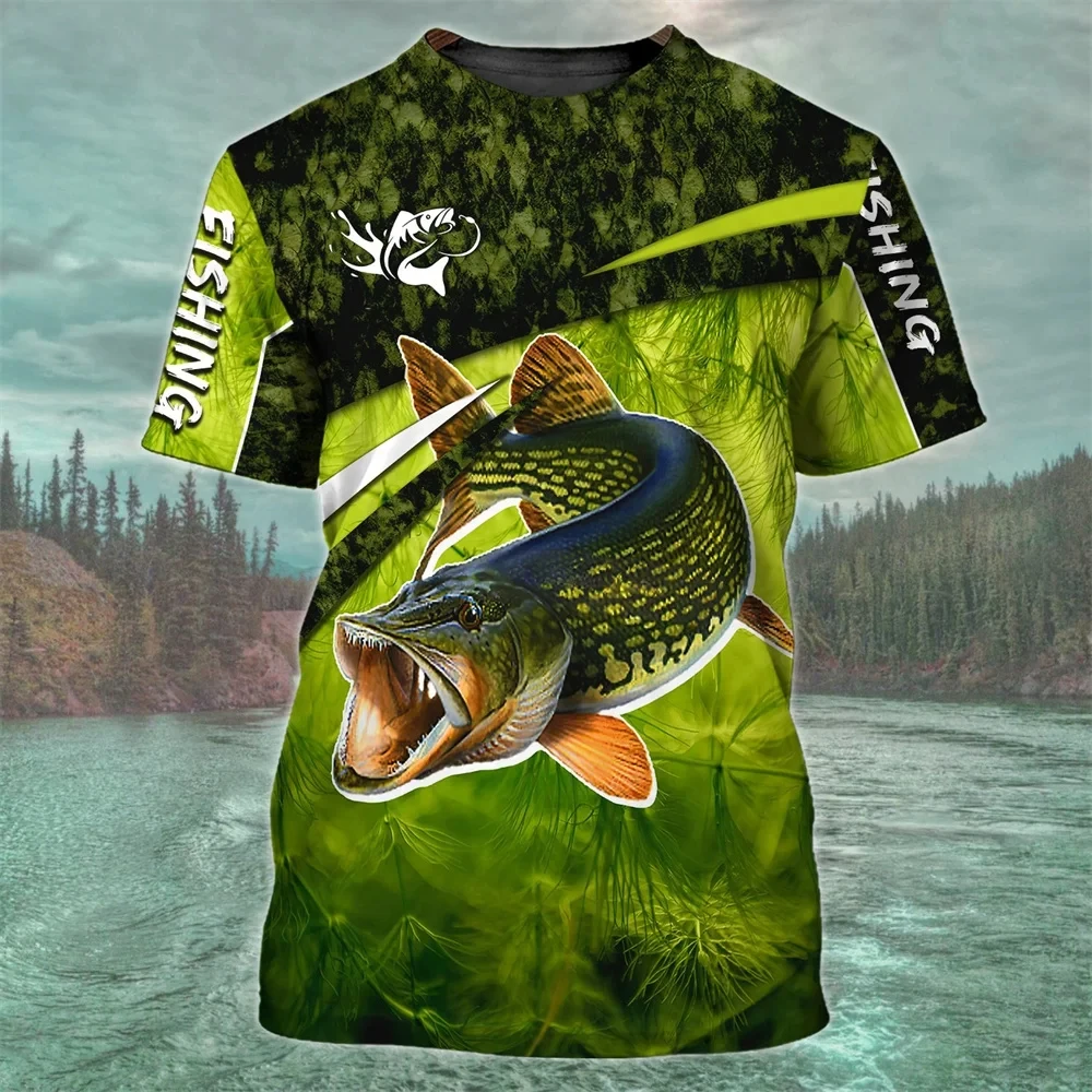 TShirts Outdoor Fishing 3D Print Streetwear Boys Girls Casual Fashion Oversized O-Neck TShirt  Harajuku Kids Tees Tops Clothes
