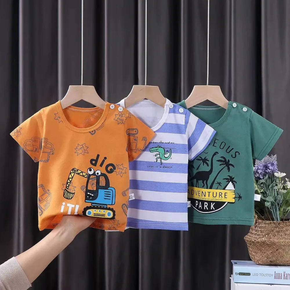 Children's Clothing T-Shirt Kids Clothes Boys Girls Summer Cartoon Tops Short Sleeve Clothes Cotton Breathable Baby Clothing