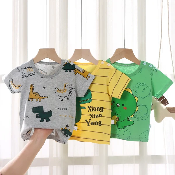 Children's Clothing T-Shirt Kids Clothes Boys Girls Summer Cartoon Tops Short Sleeve Clothes Cotton Breathable Baby Clothing - Image 2