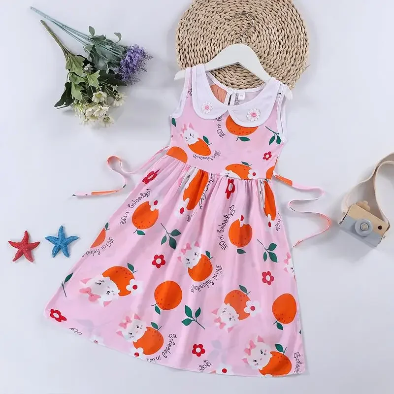 Dress for Girls Clothes Summer Sleeveless Dresses 4 5 6 7-year-old Kids Clothing Printed Fashion Children's Nightdress