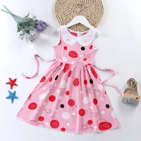 Dress for Girls Clothes Summer Sleeveless Dresses 4 5 6 7-year-old Kids Clothing Printed Fashion Children's Nightdress - Image 2